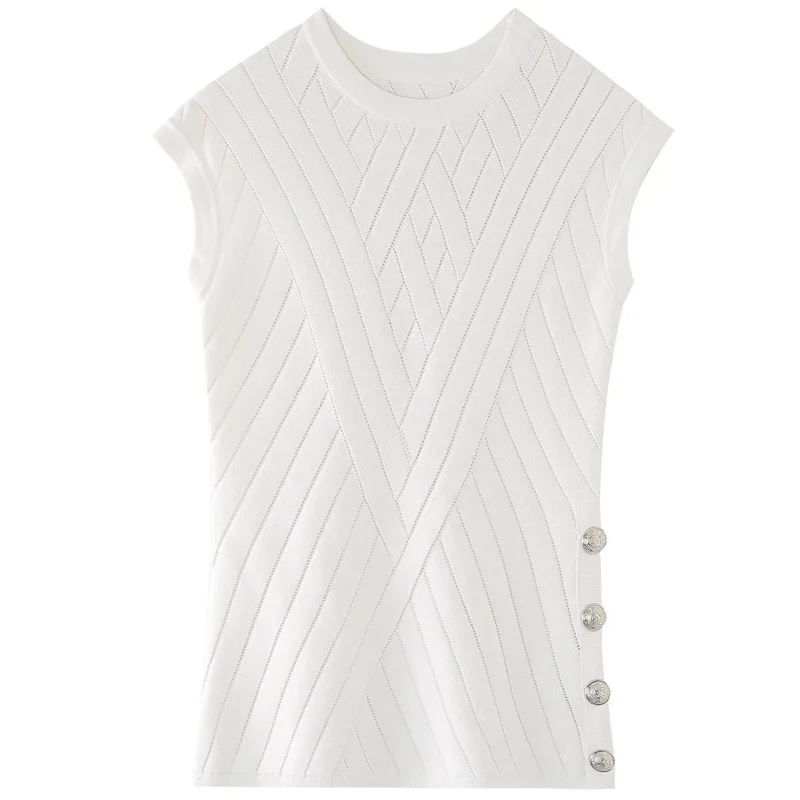 Spring New Fashion Women Vest Vintage Simple Knit Pullover Blouse Pull Femme Jersey Ice Silk Sleeveless Sweater Chaleco Mujer
Spring New Fashion Women Vest Vintage Simple Knit Pullover Blouse Pull Femme Jersey Ice Silk Sleeveless Sweater Chaleco Mujer