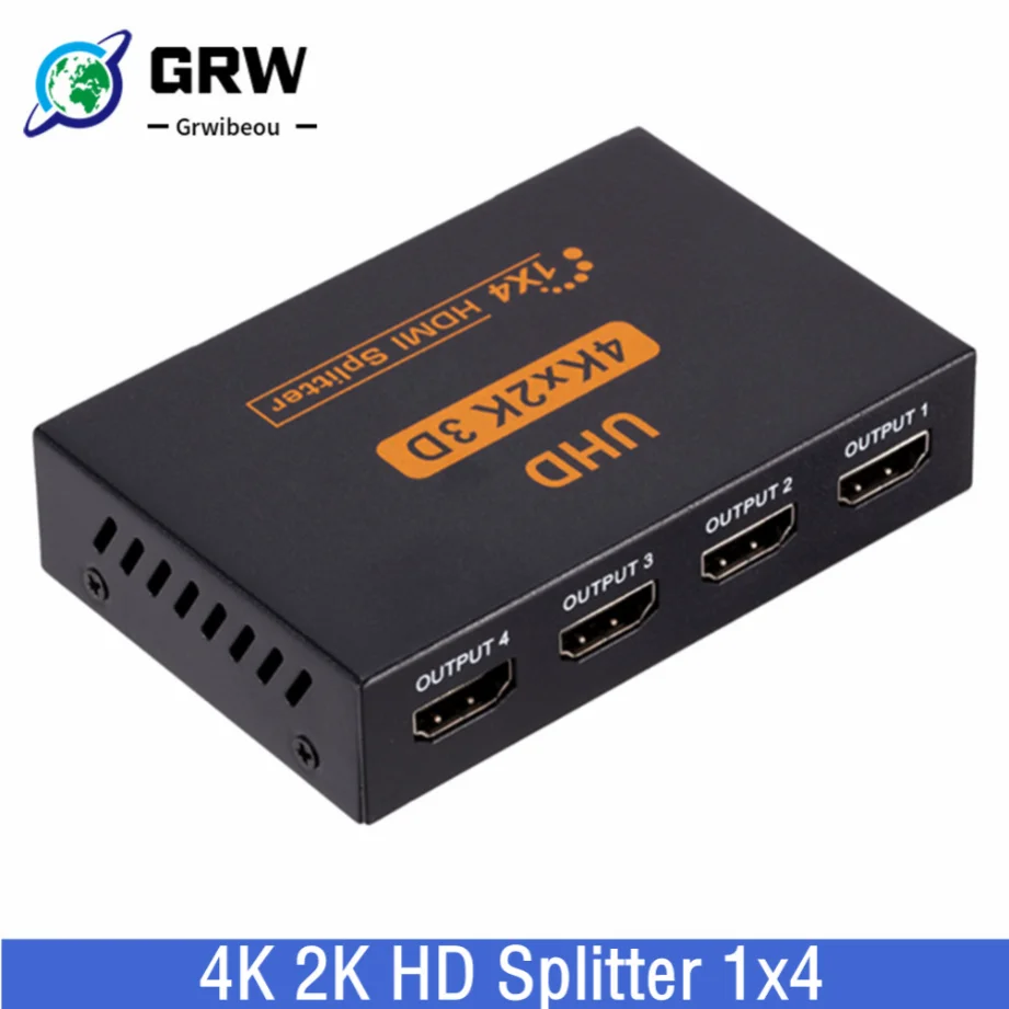 

4K 2K HDMI-compatible Splitter 1x4 1080P HDMI-compatble Video Switch Switcher 1 in 4 out Amplifier Adapter For HDTV DVD PS3 Xbox