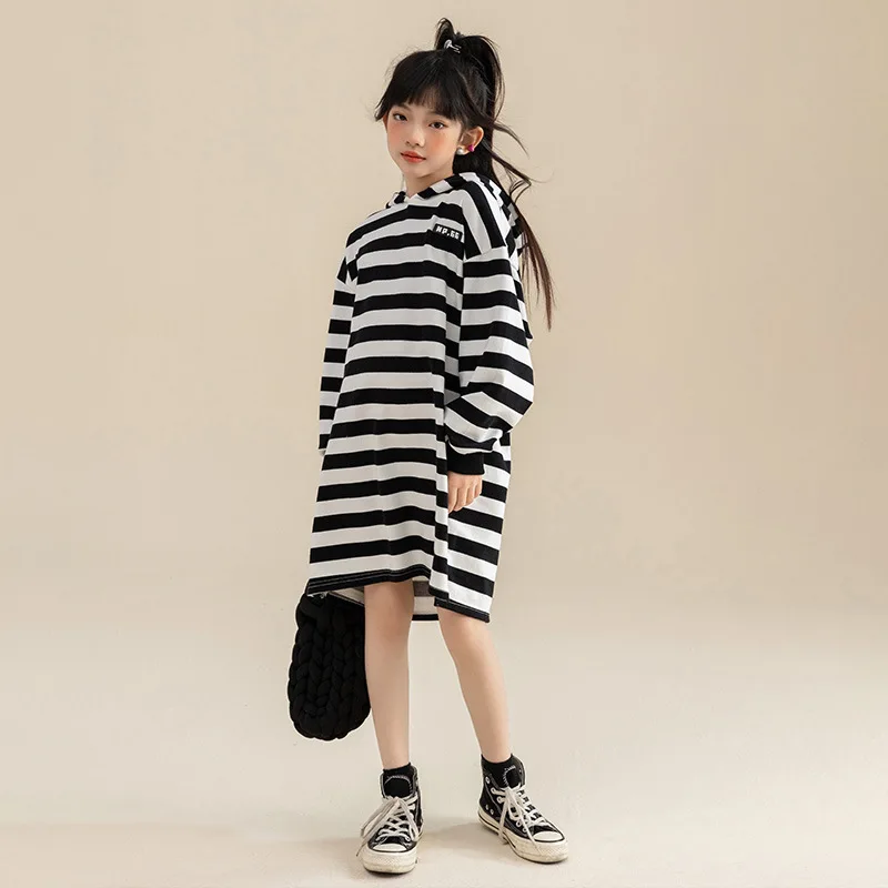 Girls Hooded Striped Dress Kids Casual Sweatshirt Children Dress Long Sleeve Sport Skirt Dress
Girls Hooded Striped Dress Kids Casual Sweatshirt Children Dress Long Sleeve Sport Skirt Dress