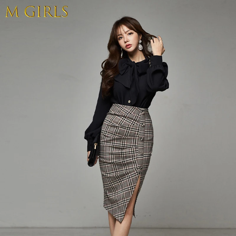 M GIRLS Spring Autumn 2 Pieces Set Elegant Women Temperament Formal Chiffon Shirt Tops High Waist Folds Midi Skirt Slim Outfits
M GIRLS Spring Autumn 2 Pieces Set Elegant Women Temperament Formal Chiffon Shirt Tops High Waist Folds Midi Skirt Slim Outfits