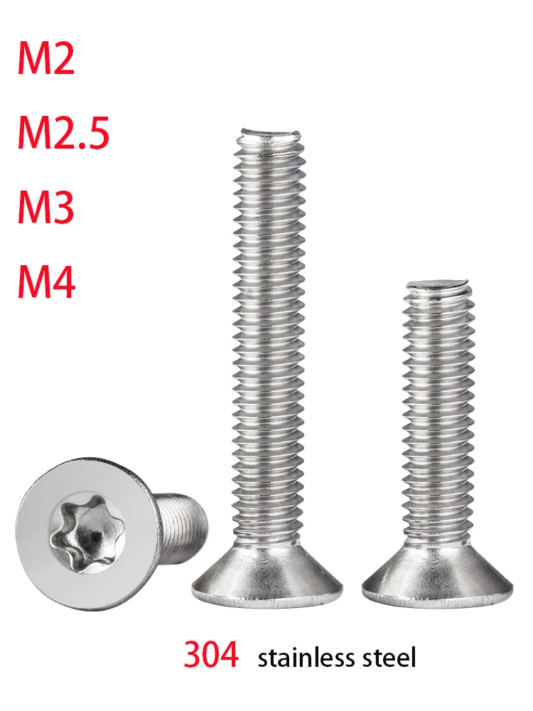 10/20/30pcs/lot Six-Lobe Torx Flat Countersunk Head Screw Bolt M1.6 M2 M2.5 M3 M4 304 A2-70 stainless steel GB2673
10/20/30pcs/lot Six-Lobe Torx Flat Countersunk Head Screw Bolt M1.6 M2 M2.5 M3 M4 304 A2-70 stainless steel GB2673