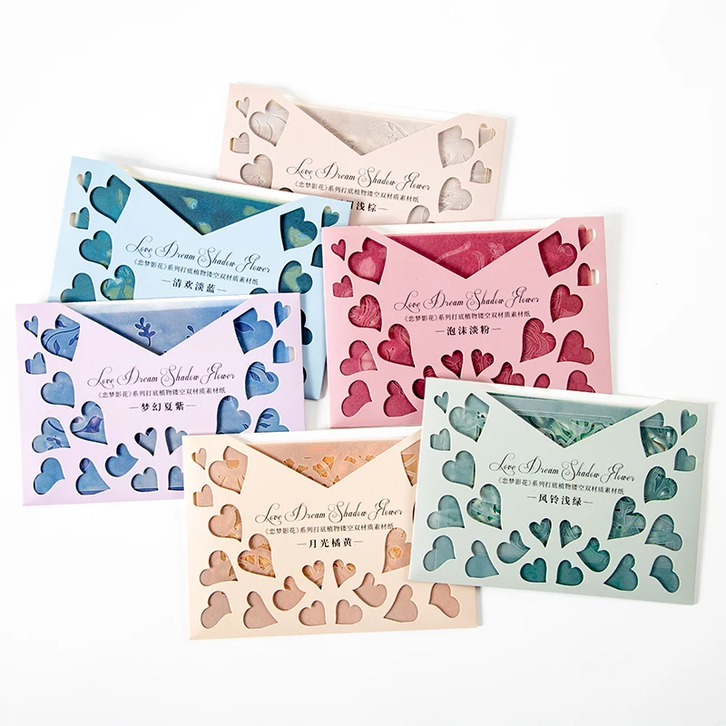 20Packs Wholesale hollow Material Paper Love Dream flower card School Material Scrapbook base supplies 142*170MM
20Packs Wholesale hollow Material Paper Love Dream flower card School Material Scrapbook base supplies 142*170MM