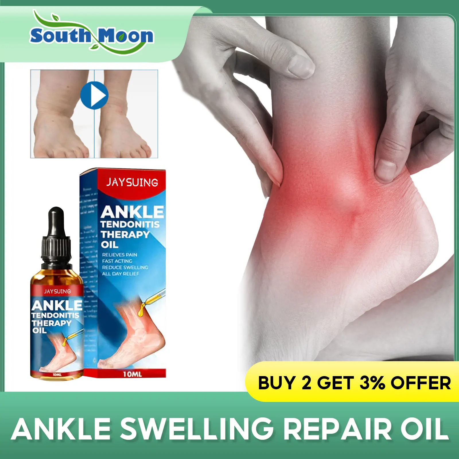Joint Pain Soothing Oil Relax Leg Muscles Strain Reduce Swelling Anti Inflammatory Bruise Painkiller Ankle Arthritis Treatment
Joint Pain Soothing Oil Relax Leg Muscles Strain Reduce Swelling Anti Inflammatory Bruise Painkiller Ankle Arthritis Treatment
