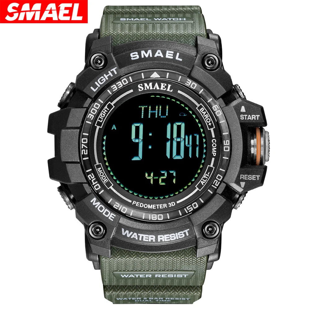SMAEL men's electronic watch multifunctional timing, night light, waterproof meter, calorie meter, step compass, backlight alarm
SMAEL men's electronic watch multifunctional timing, night light, waterproof meter, calorie meter, step compass, backlight alarm