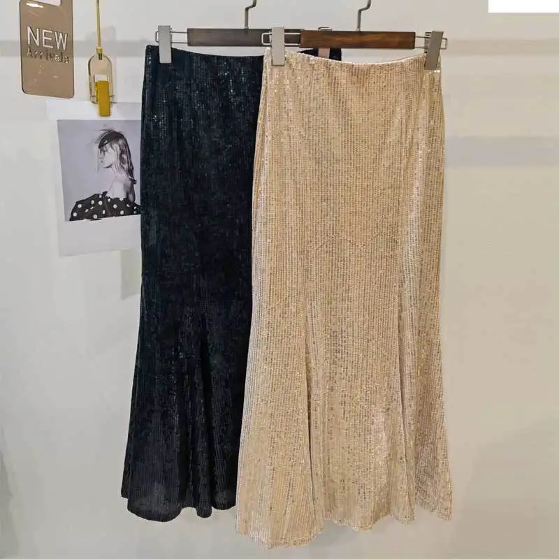 Y2K Fashion Sequin Fishtail Skirt Runway Elegant Chic High Waist Bag Hip Mid-length Skirt Temperament Women Back Zipper Clothes
Y2K Fashion Sequin Fishtail Skirt Runway Elegant Chic High Waist Bag Hip Mid-length Skirt Temperament Women Back Zipper Clothes