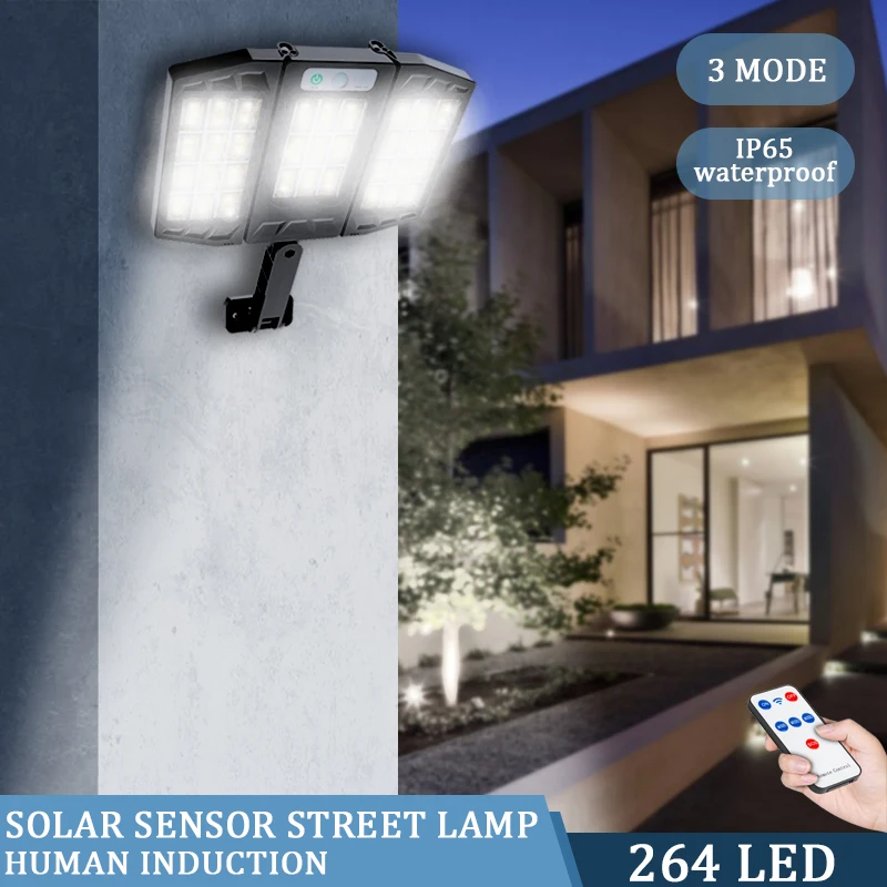 

Solar Street LED Light Outdoor Wall Lamp IP65 Waterproof With 3 Modes Collapsible Motion Sensor Lights Sunlight for Garden Yard