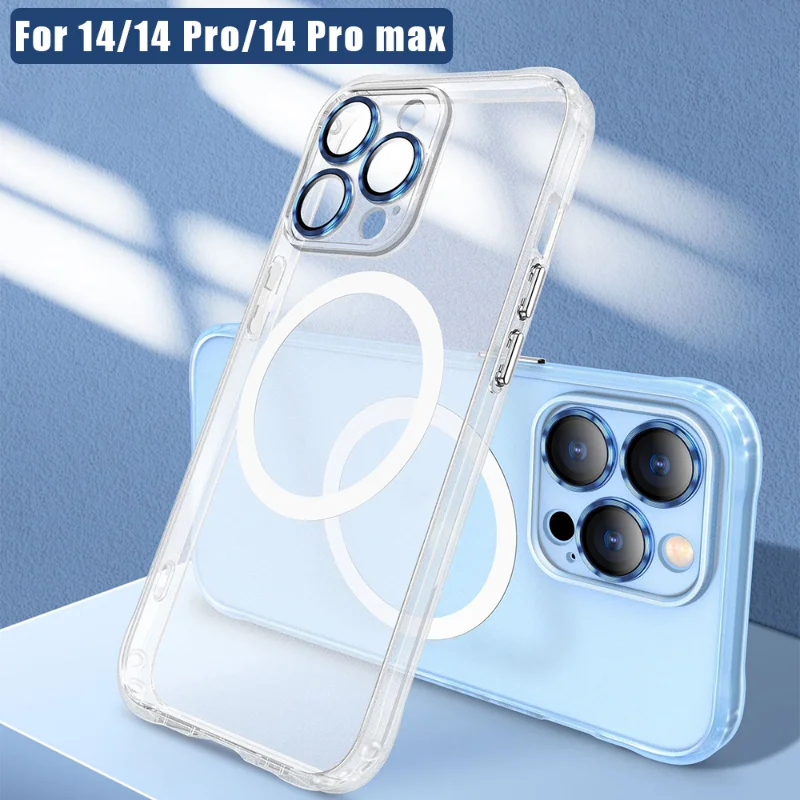 Luxury Magnetic Transparent Phone Case for IPhone 14 Plus Pro Max Matte Cover with Lens Protector Film for IPhone 14 Series
Luxury Magnetic Transparent Phone Case for IPhone 14 Plus Pro Max Matte Cover with Lens Protector Film for IPhone 14 Series