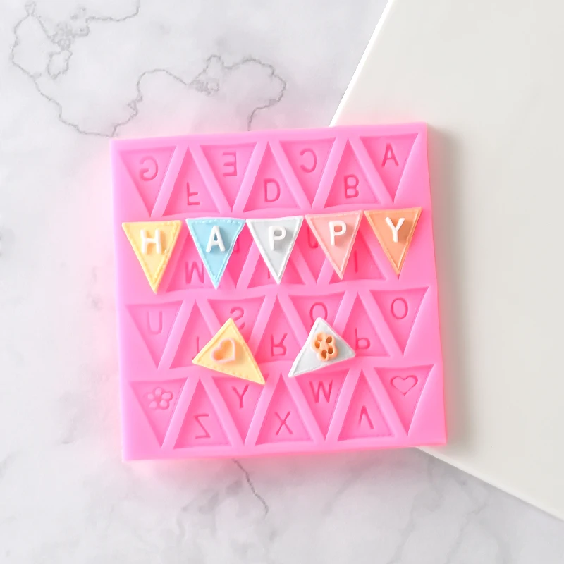 Cakesmile Triangle Flag Letter DIY Silicone Mold Cake Baking Supplies Letter Flag Chocolate Free combination of words Mold Shape 
Cakesmile Triangle Flag Letter DIY Silicone Mold Cake Baking Supplies Letter Flag Chocolate Free combination of words Mold Shape