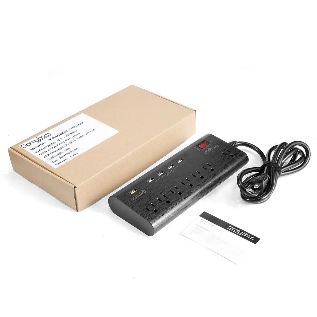 Сетевое зарядное устройство USB с 7 розетками, 1 портом USB QC 3,0 и 4 умными удлинителями USB, удлинитель с защитой от перенапряжения
Сетевое зарядное устройство USB с 7 розетками, 1 портом USB QC 3,0 и 4 умными удлинителями USB, удлинитель с защитой от перенапряжения