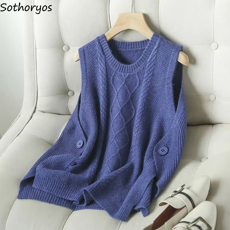 Sweater Vests Women Design All-match 6 Colors Daily Autumn Cozy Basic Korean Style Colleges Knitwear Pure Minimalist Loose Chic
Sweater Vests Women Design All-match 6 Colors Daily Autumn Cozy Basic Korean Style Colleges Knitwear Pure Minimalist Loose Chic