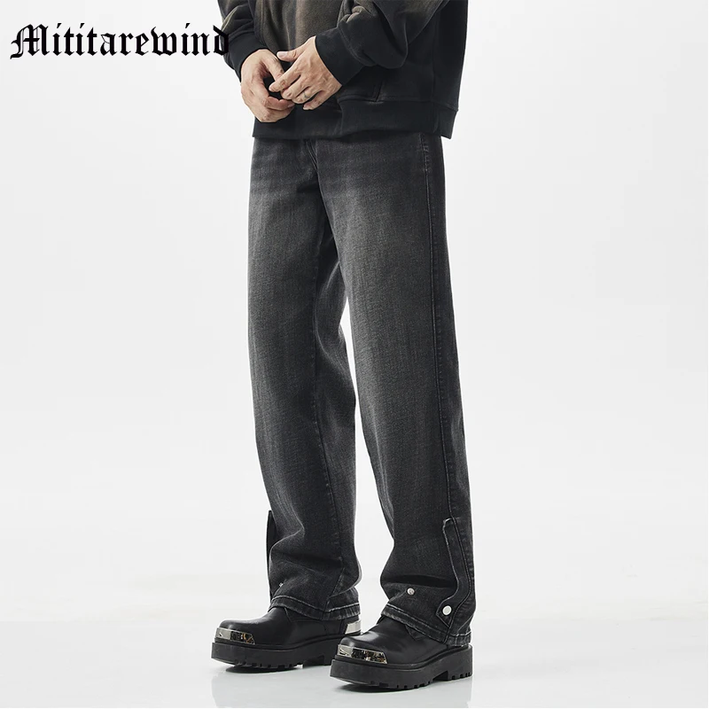 Джинсы мужские винтажные полной длины, длинные брюки из денима с вареным эффектом, винтажные прямые штаны в американском стиле, черные 
Джинсы мужские винтажные полной длины, длинные брюки из денима с вареным эффектом, винтажные прямые штаны в американском стиле, черные