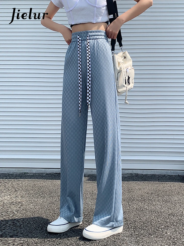 Jielur Ice Silk Wide Leg Pants Women 2022 New Thin High Waist Drape Casual Sport Pants Female Loose Straight Gray White Trousers
Jielur Ice Silk Wide Leg Pants Women 2022 New Thin High Waist Drape Casual Sport Pants Female Loose Straight Gray White Trousers