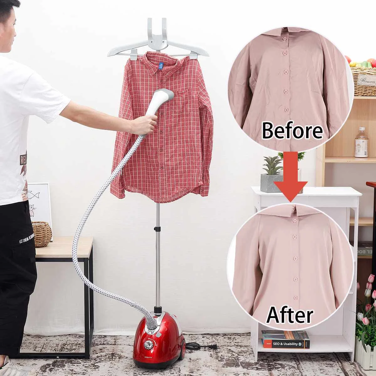 2000W Clothing Garment Steamer Portable Fabric Steamer Vertical Iron Machine for Clothes Garment Hanger 1.6L Water Tank
2000W Clothing Garment Steamer Portable Fabric Steamer Vertical Iron Machine for Clothes Garment Hanger 1.6L Water Tank