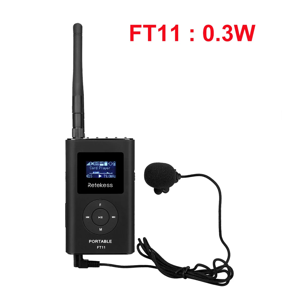 RETEKESS FT11 0.3W Wireless FM Broadcast Transmitter MP3 Portable for Church Car Meeting Support TF Card AUX Input
RETEKESS FT11 0.3W Wireless FM Broadcast Transmitter MP3 Portable for Church Car Meeting Support TF Card AUX Input