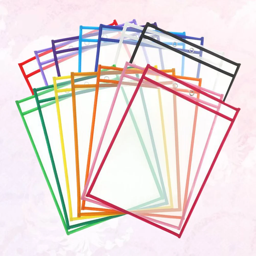 10Pcs Dry Erase File Pockets Reusable Assorted Colors Transparent Environmental Durable Document Pouches for Home Office
10Pcs Dry Erase File Pockets Reusable Assorted Colors Transparent Environmental Durable Document Pouches for Home Office