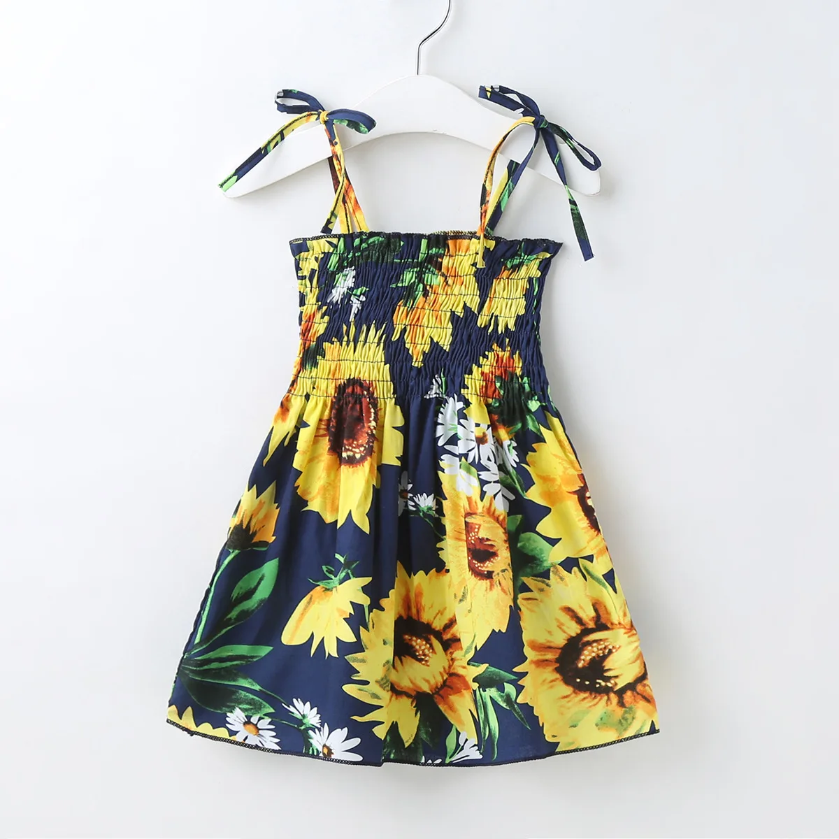 

Summer Clothes Baby Girl Beach Dresses Casual Fashion Print Cute Flower Lemon Sunflower Princess Sling Dress Newborn Clothing Se
