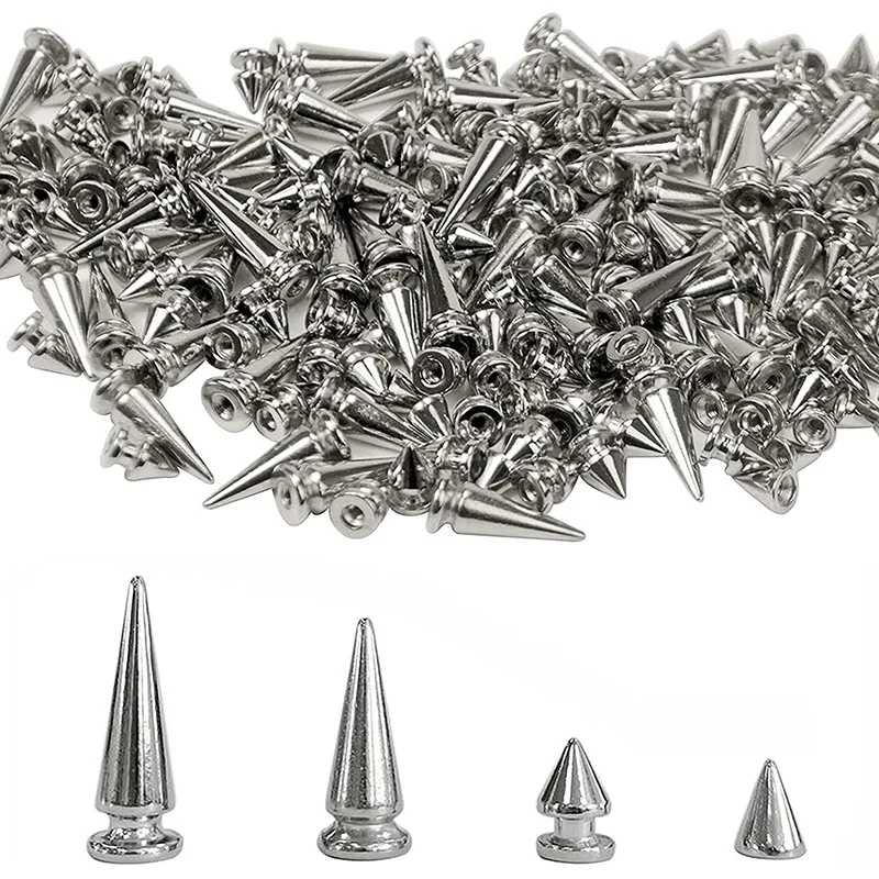 200 Sets Silver Cone Spikes Multiple Sizes Screw Back Studs Punk Rock Rivets For DIY Clothing Leather Craft
200 Sets Silver Cone Spikes Multiple Sizes Screw Back Studs Punk Rock Rivets For DIY Clothing Leather Craft