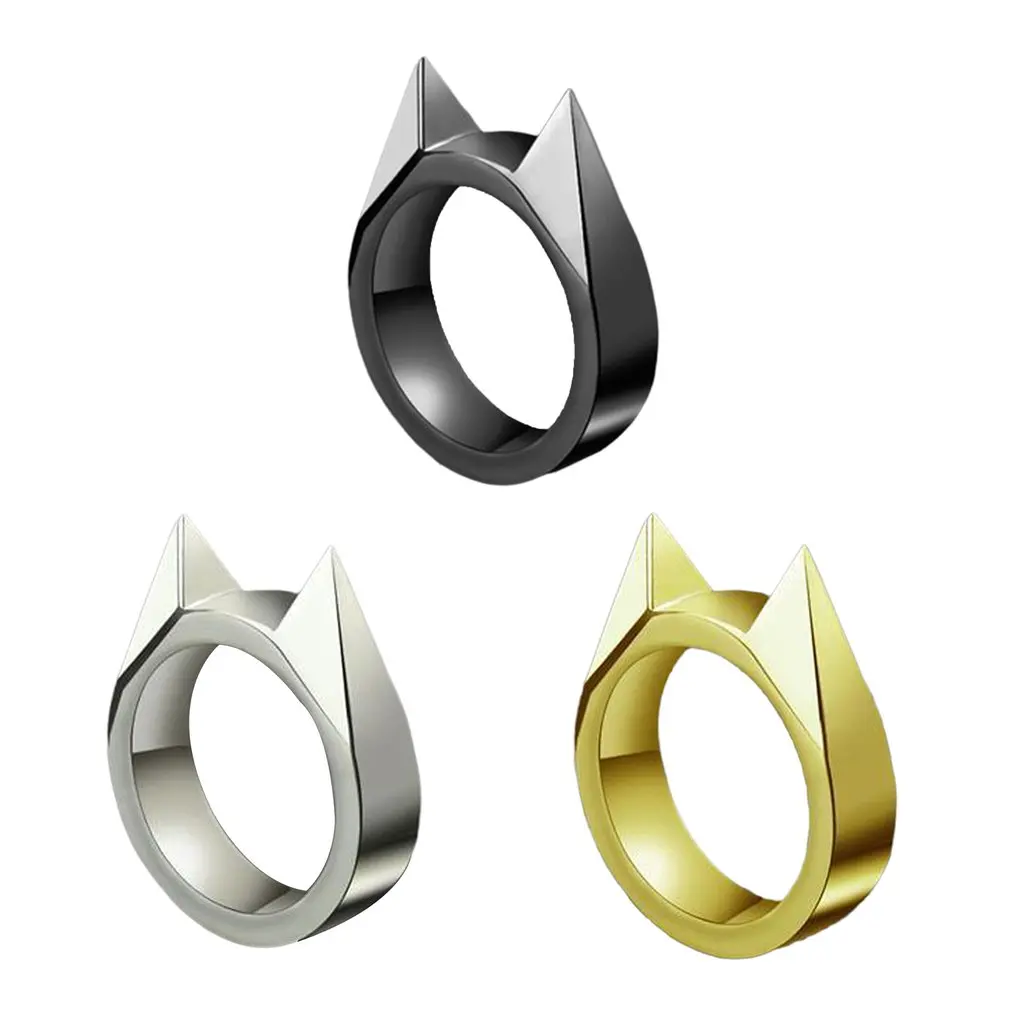 

Women Self Defense Broken Window Cat's Ear Ring Self Defense Supplies Birthday Gift Outdoor Self Defense Ring Material Metal