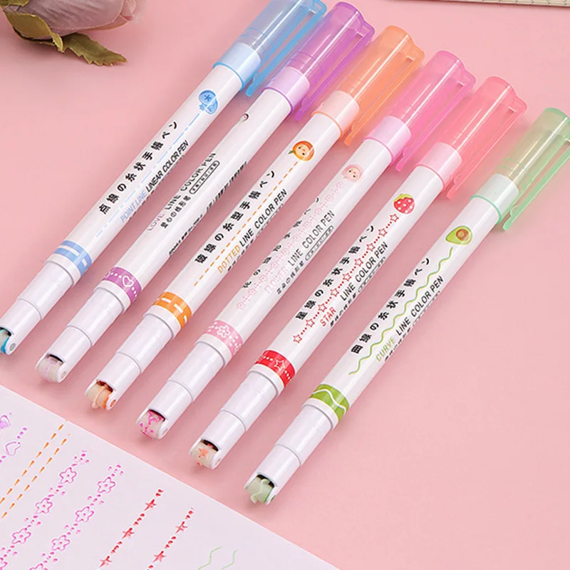 6Pcs/Set Curve Line Fine Tip Markers Colored Pens for Scrapbooks Journaling Writing Note Taking Calendar Office Supplies
6Pcs/Set Curve Line Fine Tip Markers Colored Pens for Scrapbooks Journaling Writing Note Taking Calendar Office Supplies