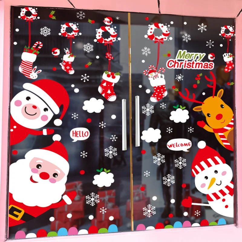 Christmas Glass Stickers DIY Socks Santa Claus Snowman Wall Decals for Living Room Shop Nursery Window New Year Home Decoration
Christmas Glass Stickers DIY Socks Santa Claus Snowman Wall Decals for Living Room Shop Nursery Window New Year Home Decoration