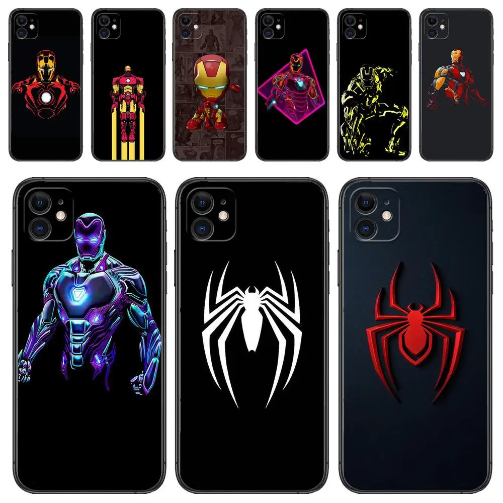Spiderman Iron Man Black mobile phone case For IPhone 13 12 11 Pro Max Mini SE XR X XS Max 8Plus 7plus 6 6S New Shell phone Ca
Spiderman Iron Man Black mobile phone case For IPhone 13 12 11 Pro Max Mini SE XR X XS Max 8Plus 7plus 6 6S New Shell phone Ca