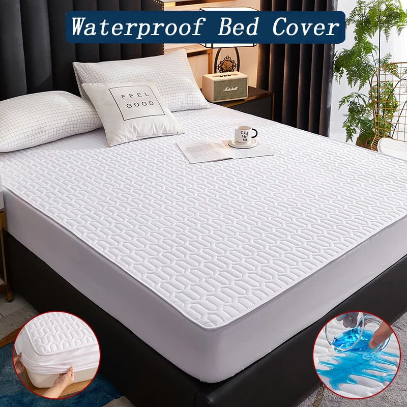 

Waterproof Thicken Mattress Pad Protector Adjustable Fitted Sheets Bed Covers Anti-bacterial Pad for Bed 150x200 160x200 180x200