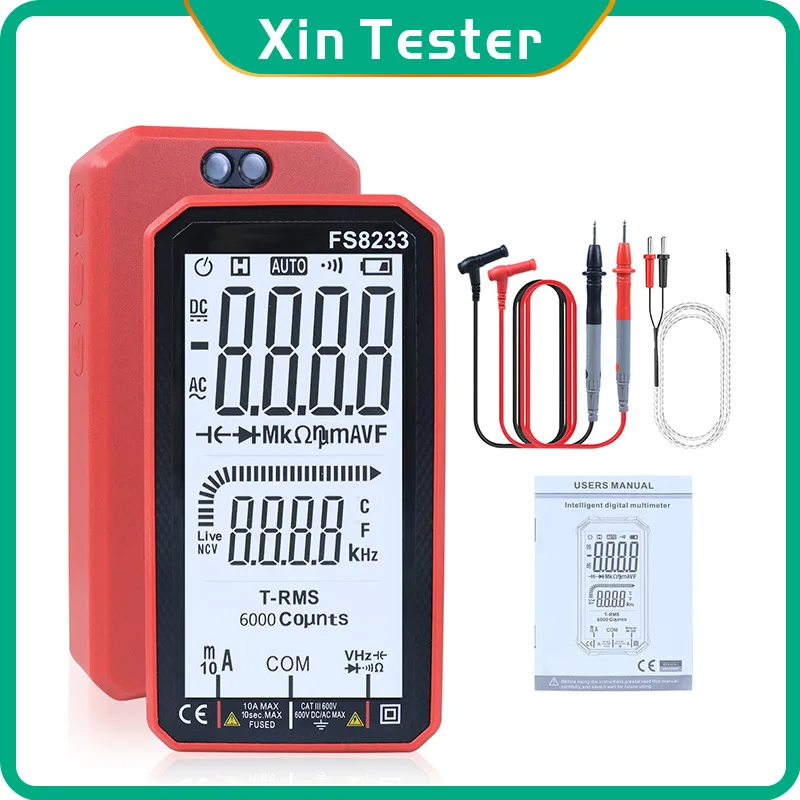 Xin Tester Digital Smart Multimeter Transistor Testers 6000 Counts True RMS Auto Electrical Capacitance Meter Temp Resistance
Xin Tester Digital Smart Multimeter Transistor Testers 6000 Counts True RMS Auto Electrical Capacitance Meter Temp Resistance