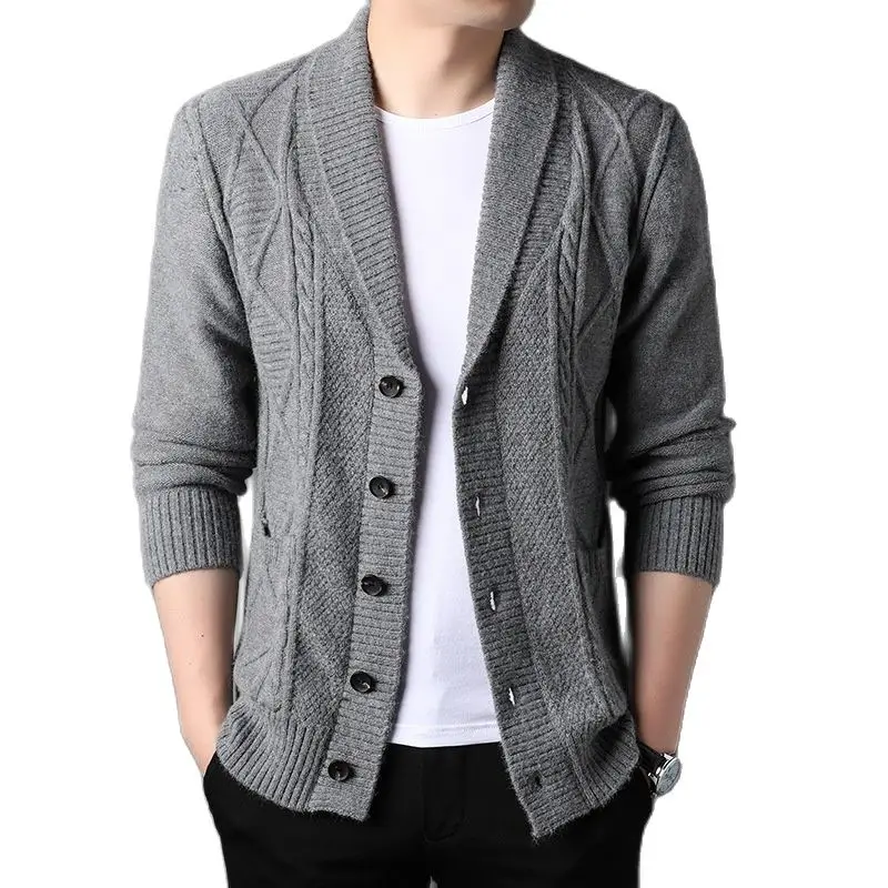 Spring Autumn Mens Sweaters Knitted Cardigan Fashion Turn Down Collar Sweatercoat Men Single Breasted Casual Cardigan for Man
Spring Autumn Mens Sweaters Knitted Cardigan Fashion Turn Down Collar Sweatercoat Men Single Breasted Casual Cardigan for Man