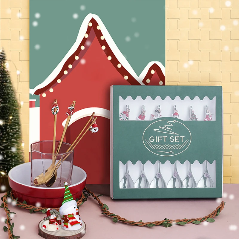 6pcs Christmas Series Stainless Steel Spoon Small Fork Golden Pendant Dessert Spoon Fork Christmas Spoon Korean Coffee Stirring
6pcs Christmas Series Stainless Steel Spoon Small Fork Golden Pendant Dessert Spoon Fork Christmas Spoon Korean Coffee Stirring