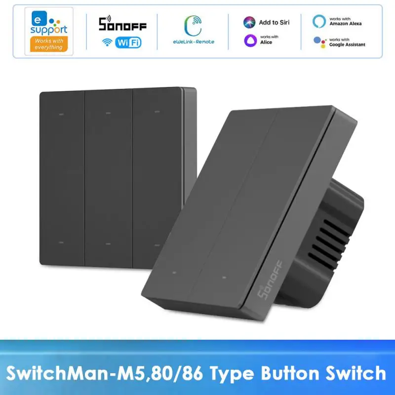 SONOFF M5 SwitchMan Smart Wall Switch 80/ 86 Type 1/2/3 Gang Wall Push Button Switch Frame Smart Scene Schedule for Smart Home
SONOFF M5 SwitchMan Smart Wall Switch 80/ 86 Type 1/2/3 Gang Wall Push Button Switch Frame Smart Scene Schedule for Smart Home