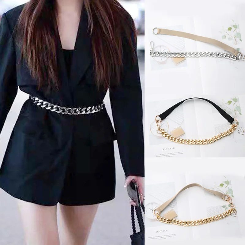 Fashion Metal Chain Elastic Women Belts Retro Gold Silver Chain Waist Bands Female Girl Straps Dress Coat Decorative Waistbands
Fashion Metal Chain Elastic Women Belts Retro Gold Silver Chain Waist Bands Female Girl Straps Dress Coat Decorative Waistbands