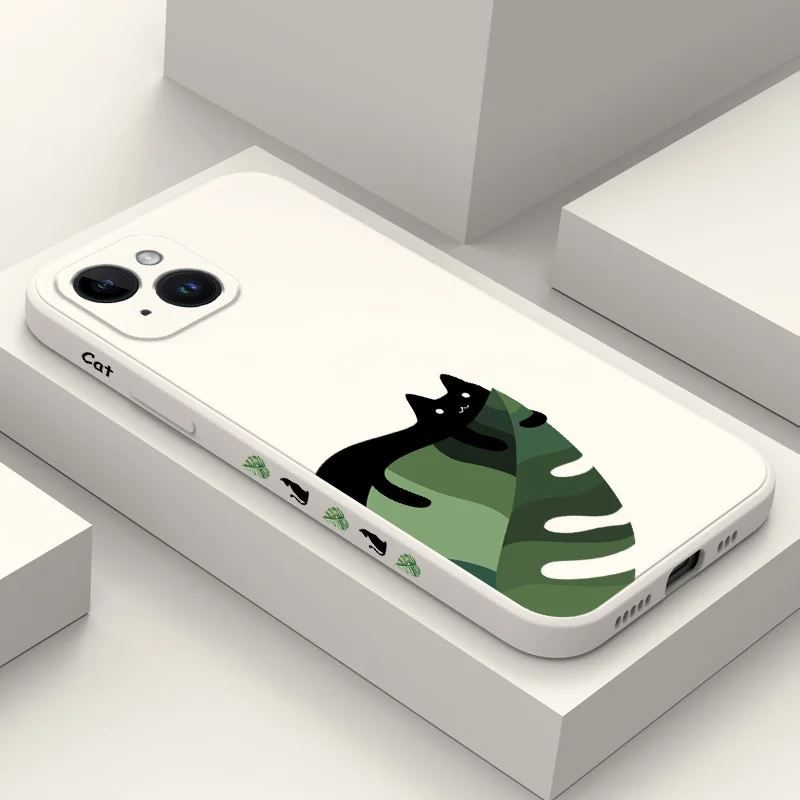 Leaf Cat Phone Case For iPhone 14 13 12 11 X XR XS SE2 SE2020 8 7 6 6S Plus Pro Max Mini Silicone Cover 
Leaf Cat Phone Case For iPhone 14 13 12 11 X XR XS SE2 SE2020 8 7 6 6S Plus Pro Max Mini Silicone Cover