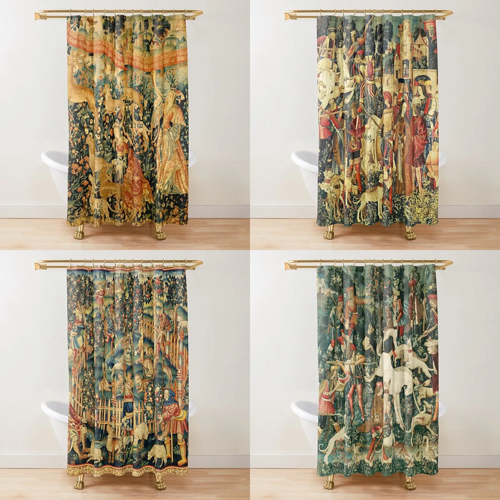Medieval Deer Hunting Scene Shower Curtain Ladies and Dogs Antique Shower Curtain Animals Retro Vintage Bathroom Curtains Set
Medieval Deer Hunting Scene Shower Curtain Ladies and Dogs Antique Shower Curtain Animals Retro Vintage Bathroom Curtains Set