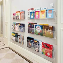 Acrylic Picture Book Display Stand Bookshelf Childrens Wall Behind the Door Reading Magazine Storage Wall Hanging Bookshelf