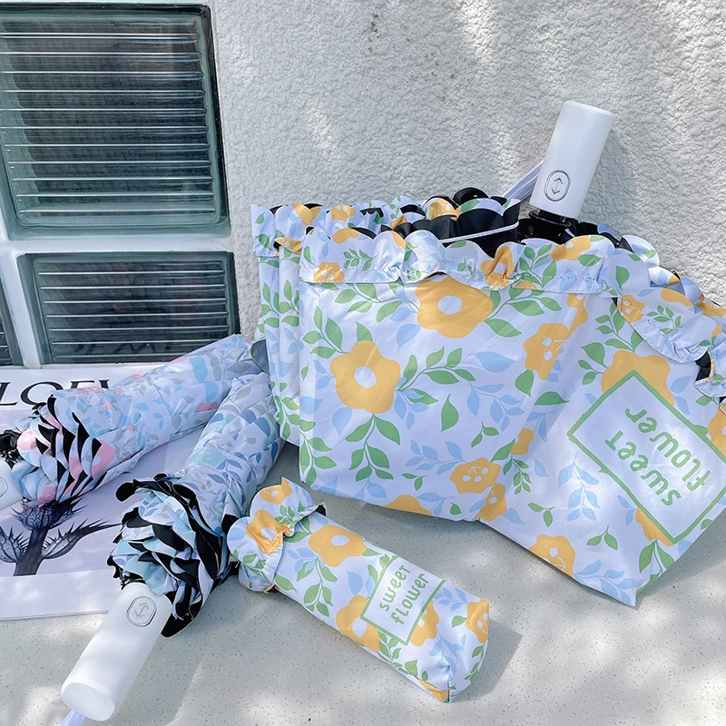 Автоматический зонт от солнца и дождя для женщин, складной зонтик с черным покрытием, с цветами, рождественские подарки
Автоматический зонт от солнца и дождя для женщин, складной зонтик с черным покрытием, с цветами, рождественские подарки