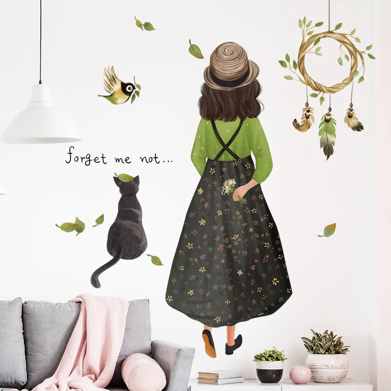 Cartoon Girls Cat Wall Stickers for Bedroom Living Room Wall Decoration Vinyl Decal Murals Self-adhesive Removable Wallpapers
Cartoon Girls Cat Wall Stickers for Bedroom Living Room Wall Decoration Vinyl Decal Murals Self-adhesive Removable Wallpapers
