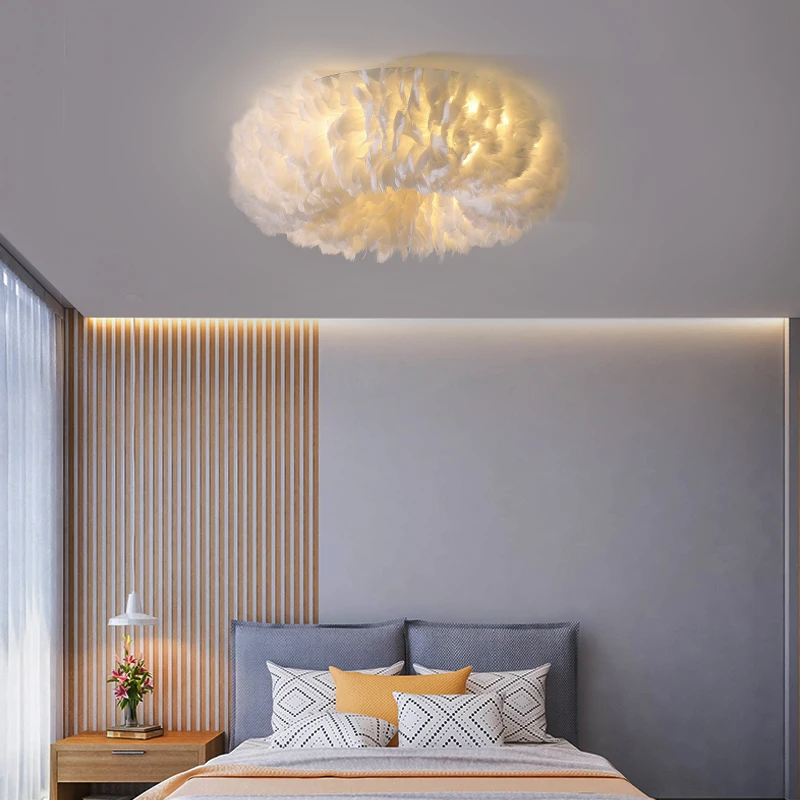 Nordic creative bedroom ceiling lamp warm romantic living room girl master bedroom children's room feather lighting
Nordic creative bedroom ceiling lamp warm romantic living room girl master bedroom children's room feather lighting
