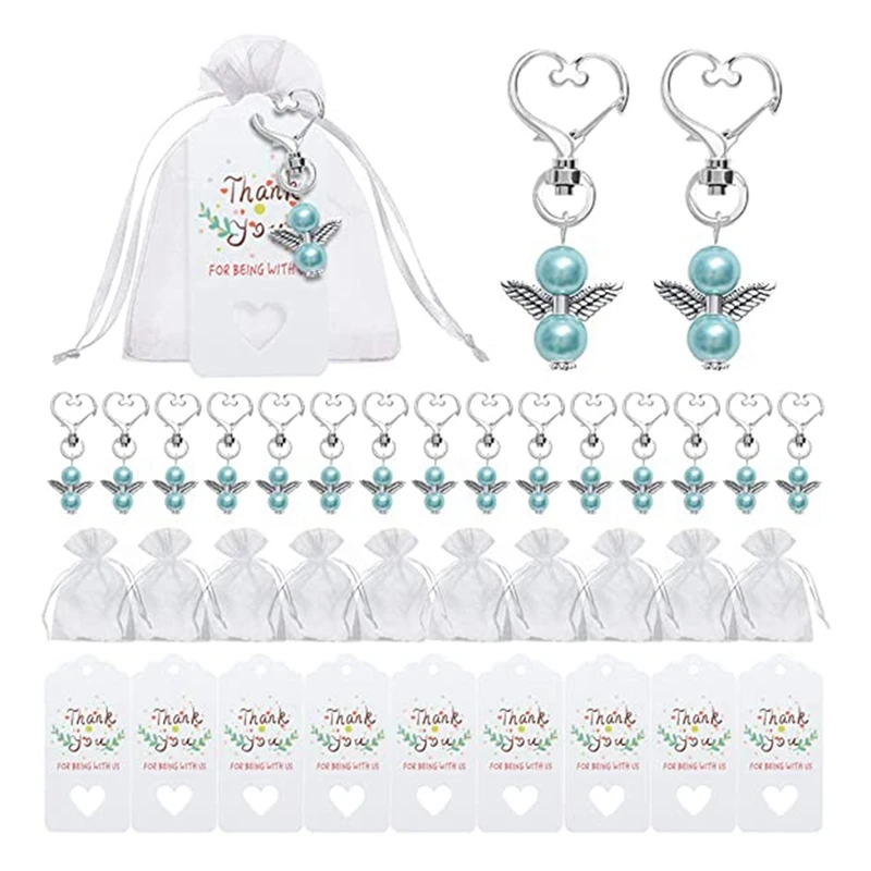 40 Sets Pearl Angel With Heart-Shape Keychain Wedding Favor Set, Include Angel Pearl Keychains, Organza Gift Bags
40 Sets Pearl Angel With Heart-Shape Keychain Wedding Favor Set, Include Angel Pearl Keychains, Organza Gift Bags