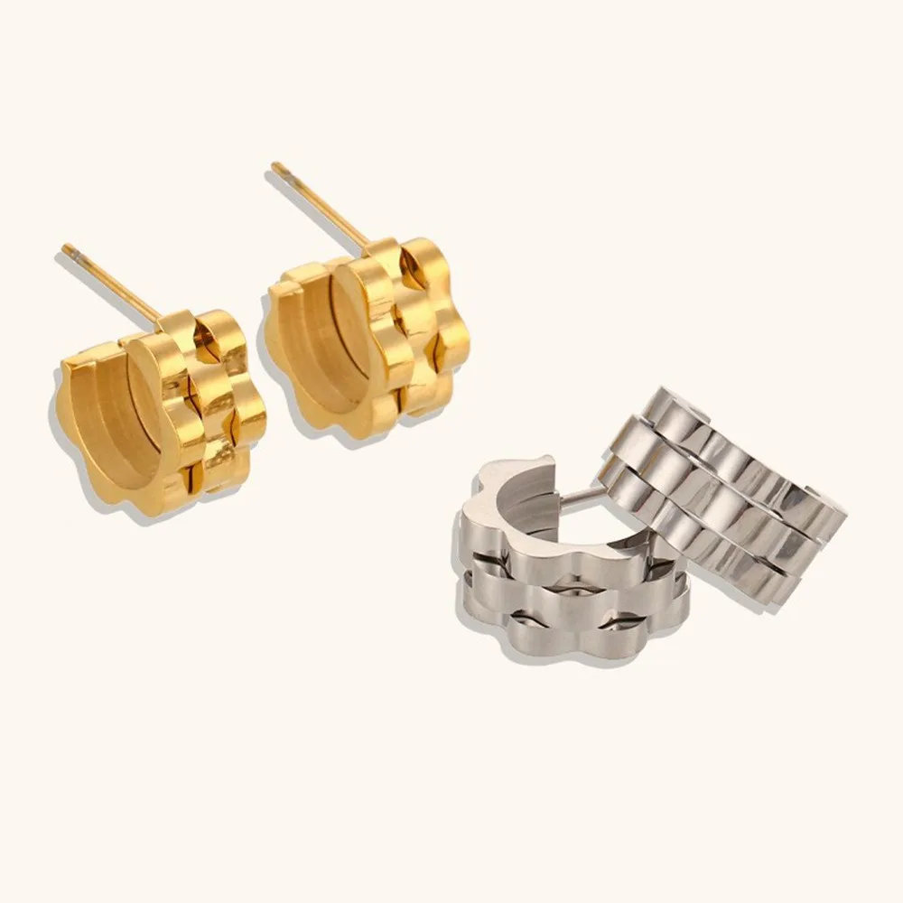 Metal Texture Earrings Fashion Stainless Steel 18k Gold Plated Hoop Earrings Rust Proof Geometric Classic Earrings Women
Metal Texture Earrings Fashion Stainless Steel 18k Gold Plated Hoop Earrings Rust Proof Geometric Classic Earrings Women