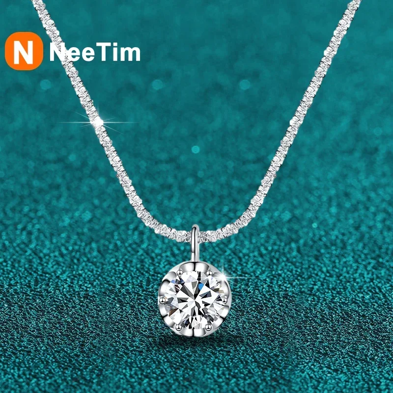 NeeTim 2ct Moissanite Necklace Pendant S925 Sterling Silver Party Wedding Lab Dimond Gem Necklaces For Women with Certificate
NeeTim 2ct Moissanite Necklace Pendant S925 Sterling Silver Party Wedding Lab Dimond Gem Necklaces For Women with Certificate
