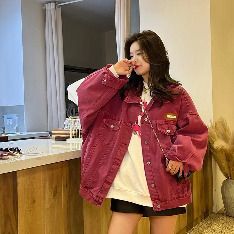 Raspberry Red Denim Jacket Women Vintage Port Style 2022 Autumn Fashion Design Sense Casual Street Loose Versatile Cowboy Coat
Raspberry Red Denim Jacket Women Vintage Port Style 2022 Autumn Fashion Design Sense Casual Street Loose Versatile Cowboy Coat