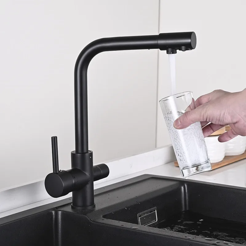 

Кухонный смеситель с питьевым краном, кран с поворотом 360 градусов, фильтрованная питьевая вода, крепление на раковине