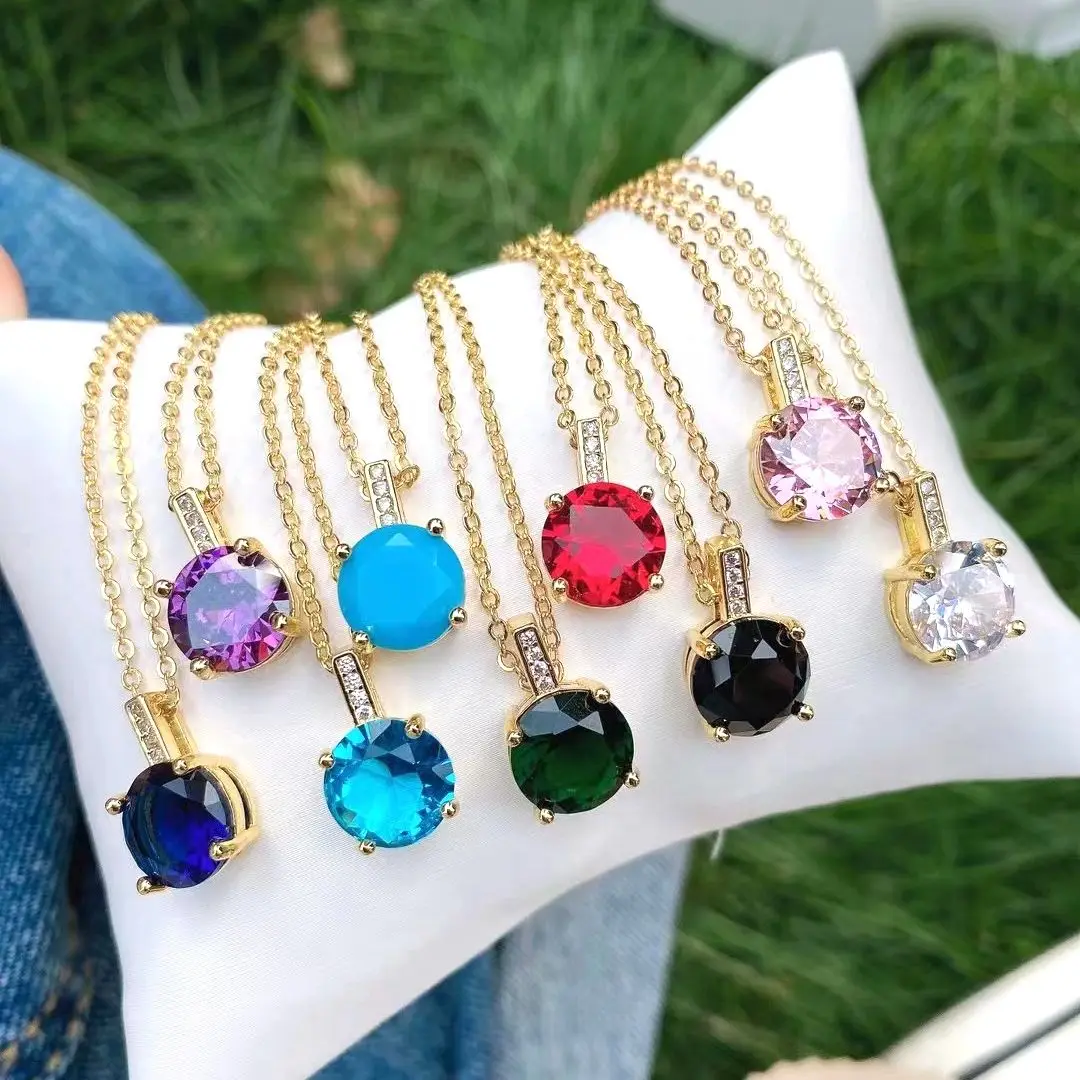 8Pcs 2022 Trend Gold plated round charm necklace,colorful crystal Zircon pendant necklace jewelry for Women Jewelry Gift
8Pcs 2022 Trend Gold plated round charm necklace,colorful crystal Zircon pendant necklace jewelry for Women Jewelry Gift