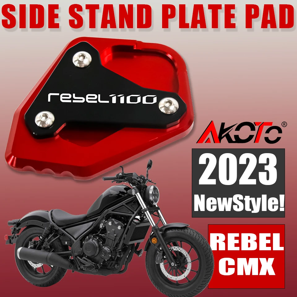 

For HONDA REBEL CMX1100 CM1100 CMX 1100 2020-2022 Motorcycle CNC Kickstand Foot Side Stand Extension Pad Support Enlarge Plate