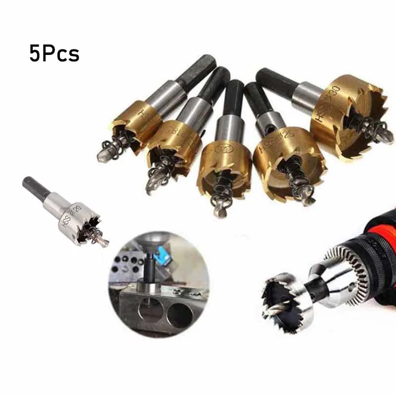 

1Set High Quality HSS Drill Bit Hole Saw Set Stainless Steel Metal Alloy Drill Bits 16mm/18.5mm/20mm/25mm/30mm