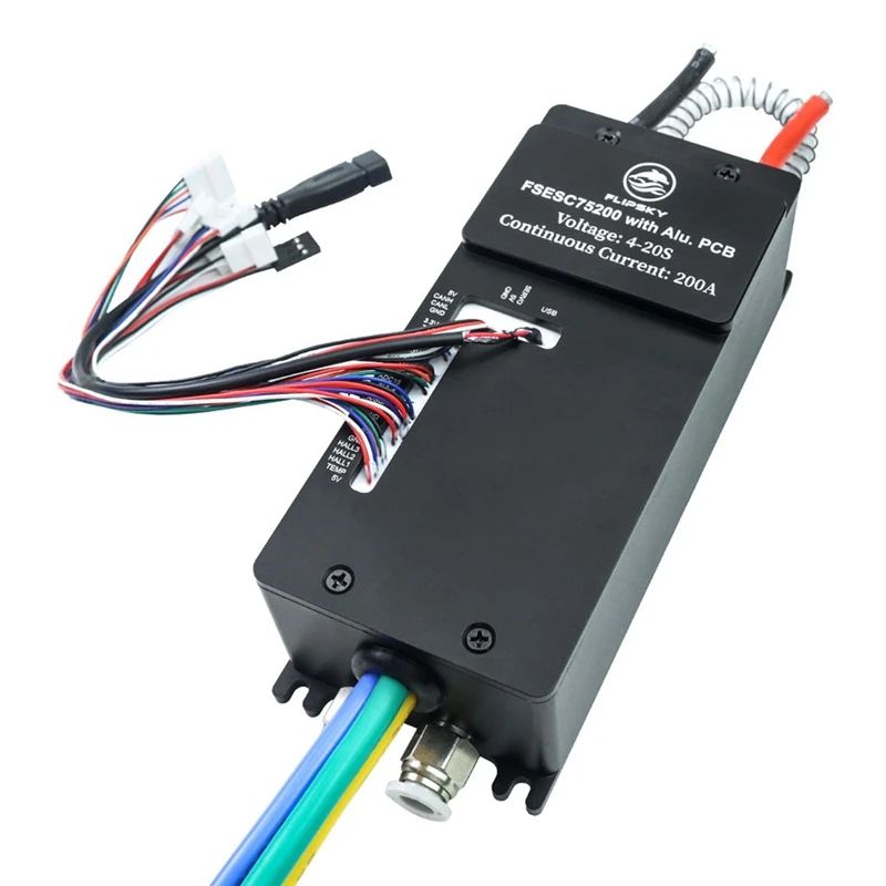 FLIPSKY 1 PC 75200 200A High Current With Aluminum PCB Based On VESC 4-20S Black For E-Foil Fighting Robot Surfboard AGV Robot
FLIPSKY 1 PC 75200 200A High Current With Aluminum PCB Based On VESC 4-20S Black For E-Foil Fighting Robot Surfboard AGV Robot