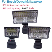For Dewalt/Milwaukee 18V Li-ion Battery LED Work Light4/6/8inch Flashlight Portable Emergency Flood Lamp Camping lamp
