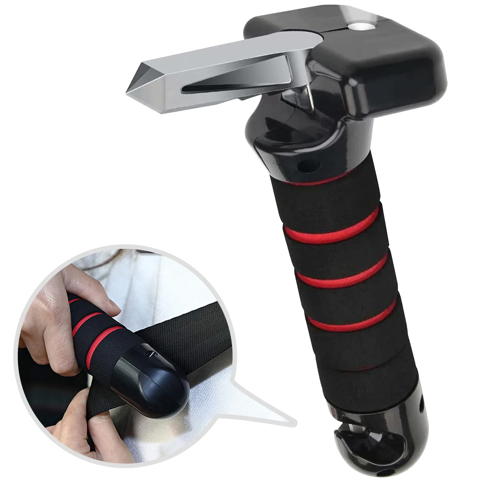 3 in 1 Car Self-Help Escape Hammer Seat Belt Cutter Fire Emergency Window Breaker Knocking Glass Cane Handle Aid Stand Grab Bar 
3 in 1 Car Self-Help Escape Hammer Seat Belt Cutter Fire Emergency Window Breaker Knocking Glass Cane Handle Aid Stand Grab Bar