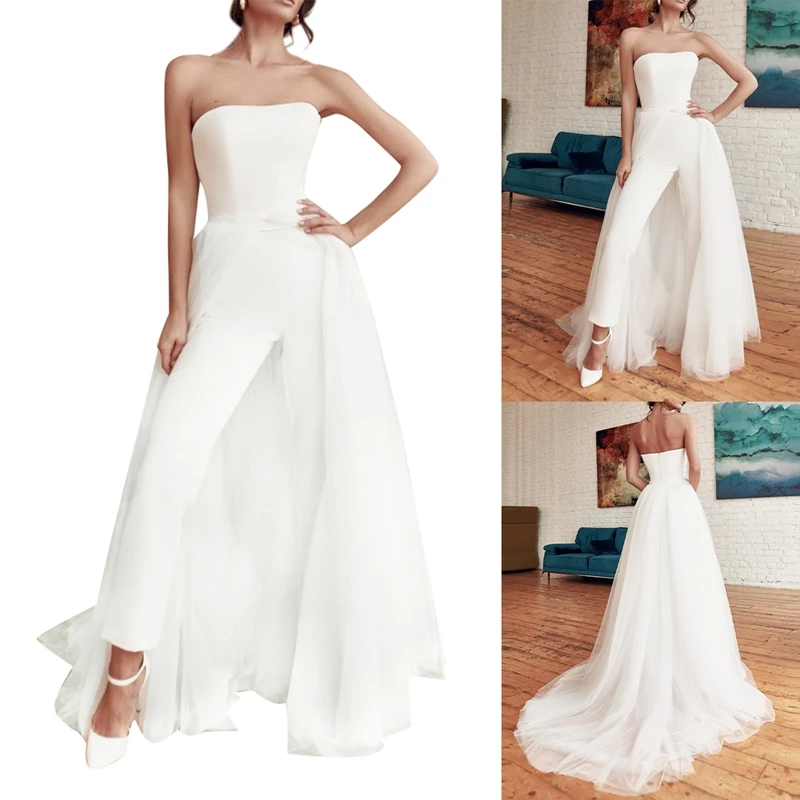 Women's Strapless Party Jumpsuits With Detachable Skirt, Chic Suit Evening Prom Dresses Jumpsuits
Women's Strapless Party Jumpsuits With Detachable Skirt, Chic Suit Evening Prom Dresses Jumpsuits