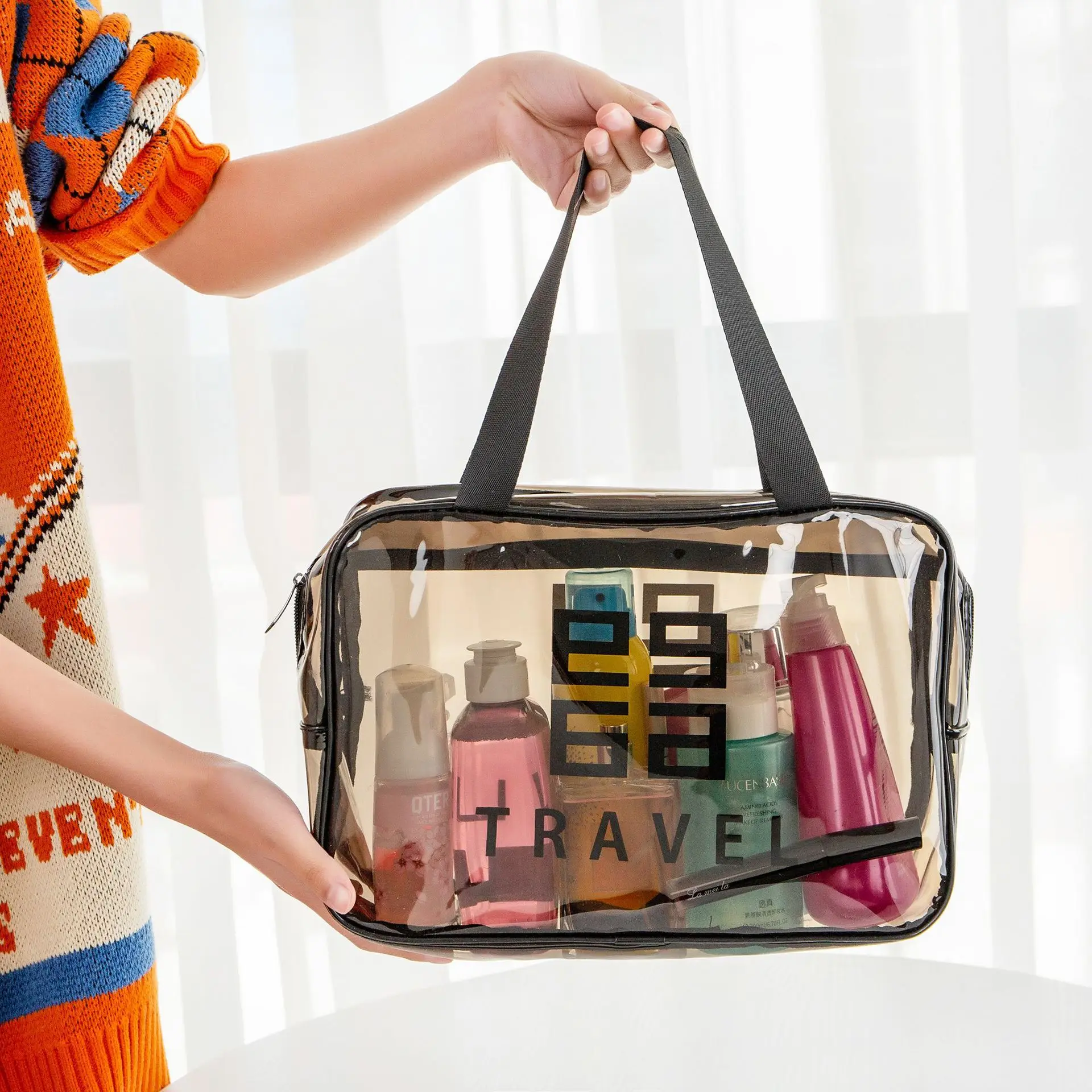 Cosmetic Bag Portable Pvc Large-capacity Pportable Transparent Waterproof Cosmetic Wash bBag Multi-functional Storage Bag
Cosmetic Bag Portable Pvc Large-capacity Pportable Transparent Waterproof Cosmetic Wash bBag Multi-functional Storage Bag